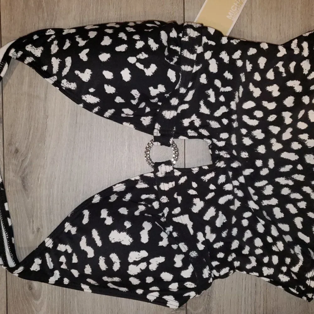 Michael Kors Sz 8 Black & White Deep One Piece